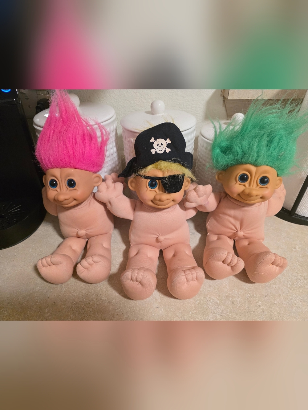 Vintage 12" Russ Troll Kidz Dolls by Russ Berrie and Co. Set of 3 Bundle Lot